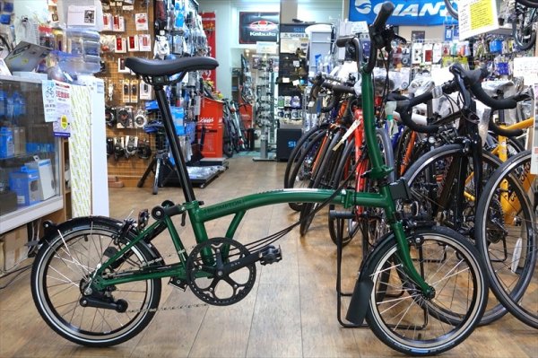 画像1: 英国　BROMPTON 　レーシンググリーン　MID ハンドル　6速（M6L）BLACK STYLE (1)