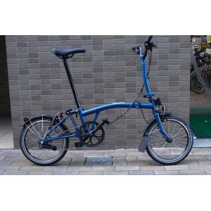 画像: 英国　BROMPTON 　オーシャンブルー　MID ハンドル　6速（S6L）BLACK STYLE